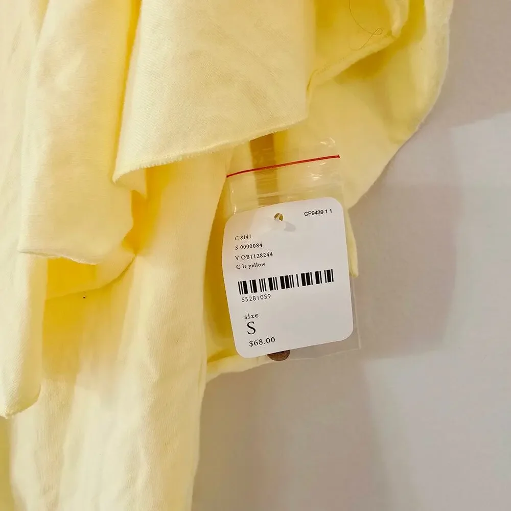 NWT Free People Matilda Bodysuit Butter Yellow Size S Small